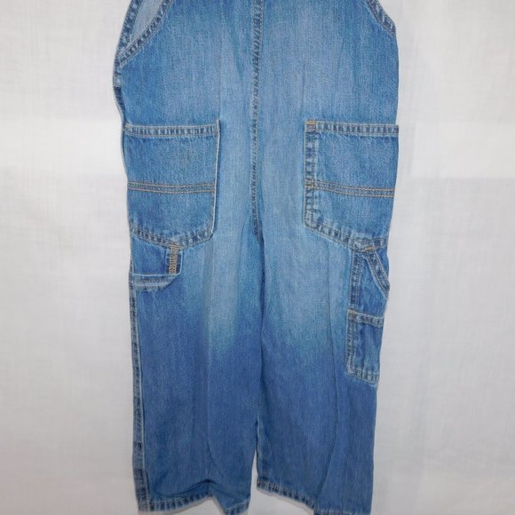Oshkosh B'gosh Boys 2T Blue Denim Carpenter Overall Blue Red Straps - Picture 7 of 7